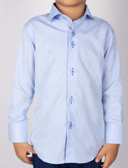 Boys' Button Down Light Blue Dress Shirt - Elma's Clothing