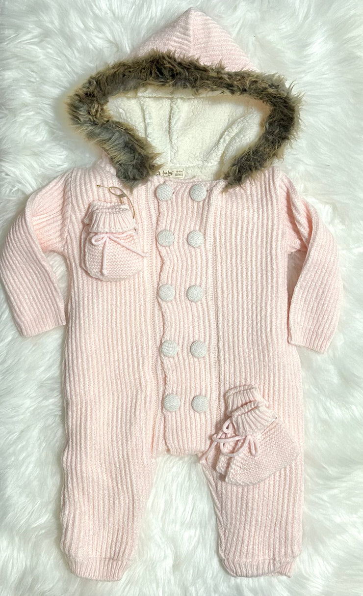 Knitted Jumpsuit With Mittens & Socks