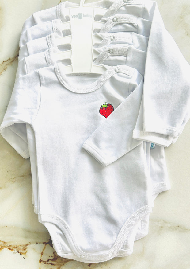 Baby 5 Pack White Cotton Onesies 0-18 months