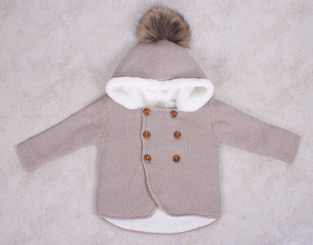 Unisex Knitted Winter Coat with Hood