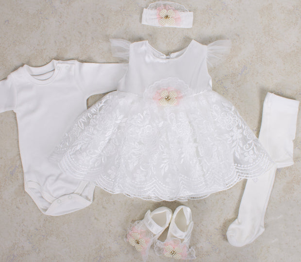 Baby Girls Pink Flower Dress 0-3 months