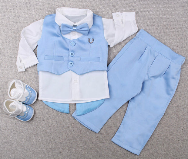 Blue Baby Tie Set 0-3 months