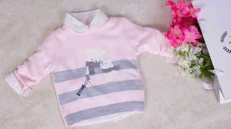 Baby Girls Pink Sweater Set - Elma's Clothing