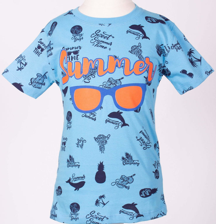 Boys' Blue Summer T-shirt - Elma's Clothing