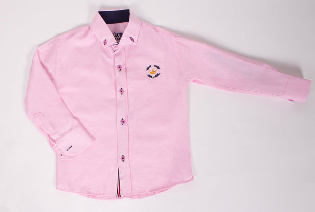 Boys Long Sleeve Pink Shirt - Elma's Clothing