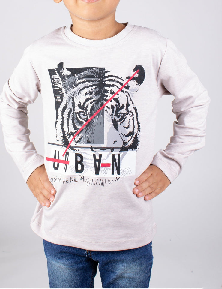 Boys' Long Sleeve Tiger T-shirt - Elma's Clothing