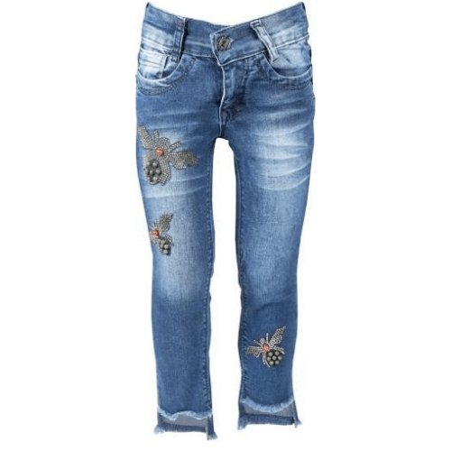 Dark Blue Stud Jeans - Elma's Clothing