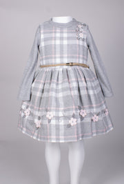 Girls' 2 Piece Gray Dress - Elma's Clothing