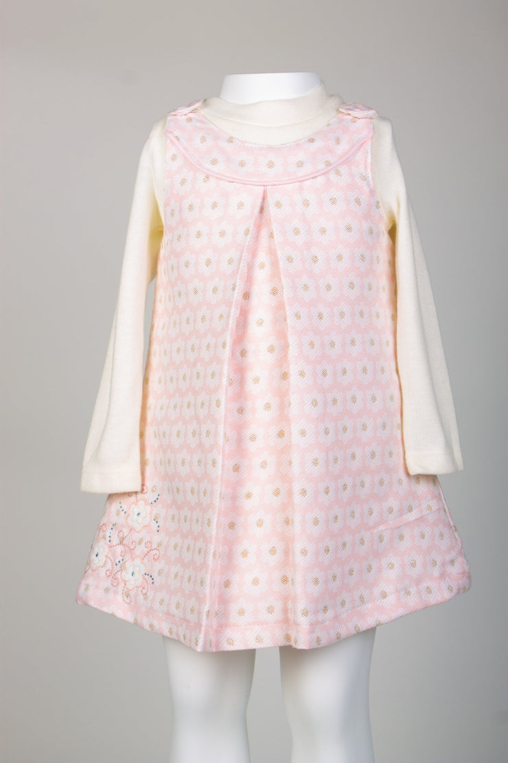 Girls' 2 Piece Pink Overall Dress - Elma's Clothing