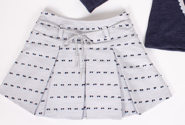 Girls' Dark Navy Top and Skirt - Elma's Clothing