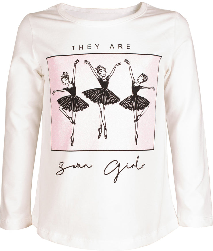 Girls' Ivory Color T-shirt - Elma's Clothing