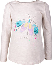 Girls' Long Sleeve Butterfly T-shirt - Elma's Clothing