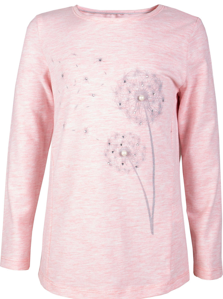 Girls' Long Sleeve Dandelion T-shirt - Elma's Clothing