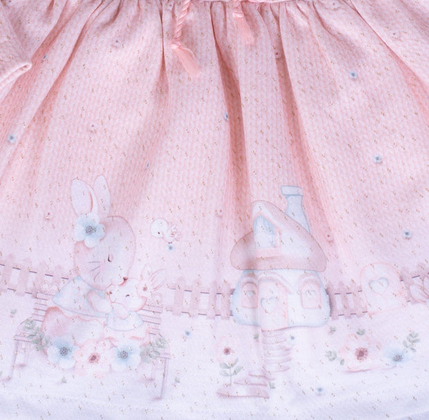 Girls' Long Sleeve Pink Dress - Elma's Clothing