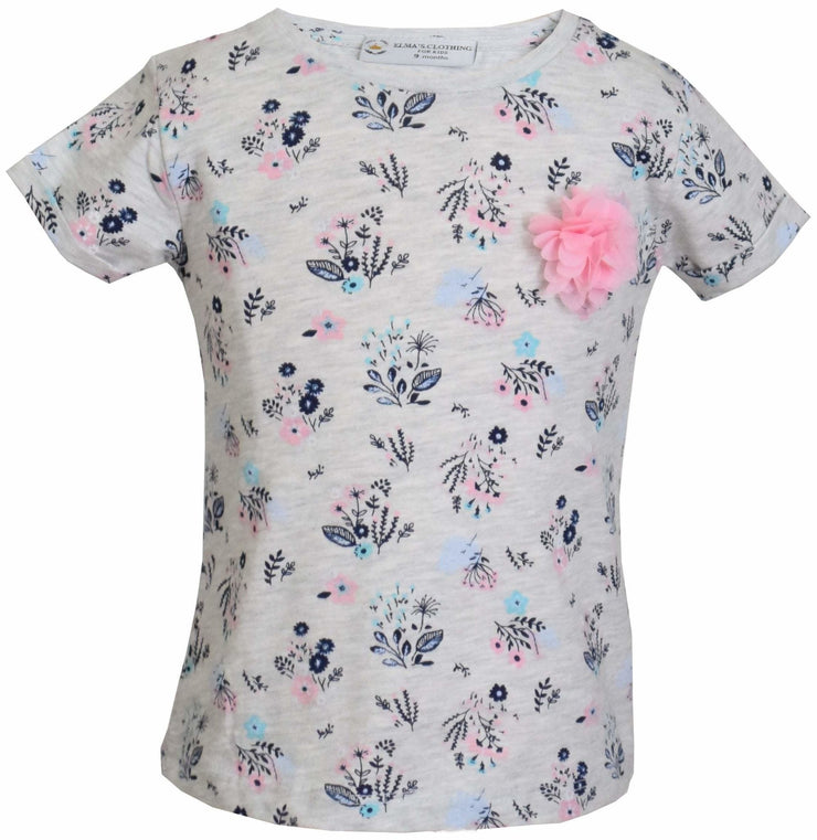 Girls' Pink Flower T-shirt - Elma's Clothing