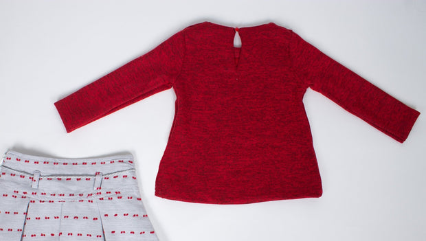 Girls' Red Top & Skirt Set - Elma's Clothing