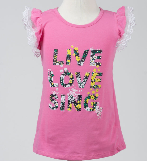 Girls' Ruffle Sleeve T-shirt - Elma's Clothing