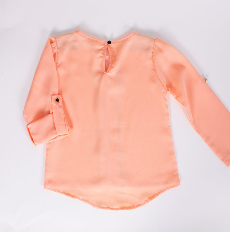 Girls' Shirt Peach Color - Elma's Clothing