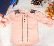 Girls' Shirt Peach Color - Elma's Clothing