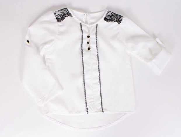 Girls' Shirt White - Elma's Clothing