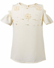 Girls Top with Pearls - Elma's Clothing