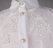 Girls' White Button Down Shirt - Elma's Clothing