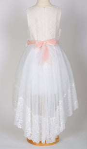 Girls' White Seline Dress - Elma's Clothing