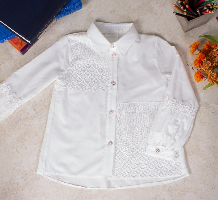 Girls' White Shirt - Elma's Clothing