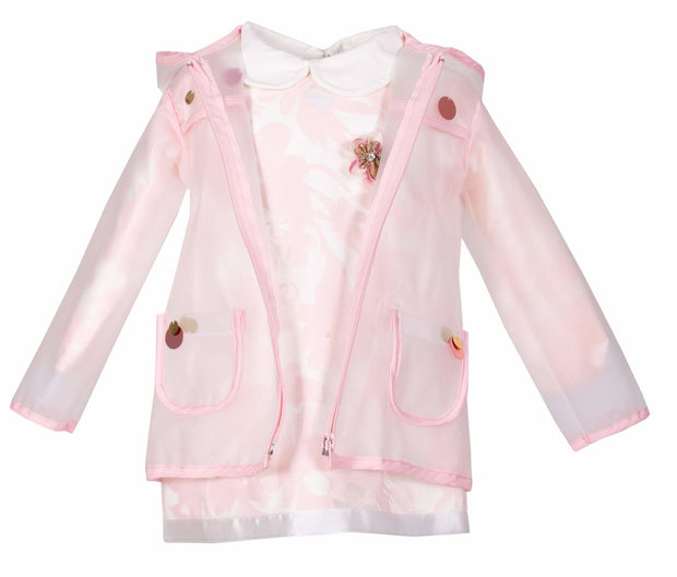 Pink Dress with Raincoat - Elma's Clothing
