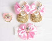 Pink Crown Pacifier and Clip