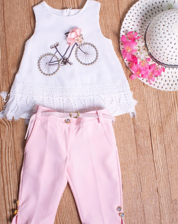 White Bicycle Set - Elma's Clothing
