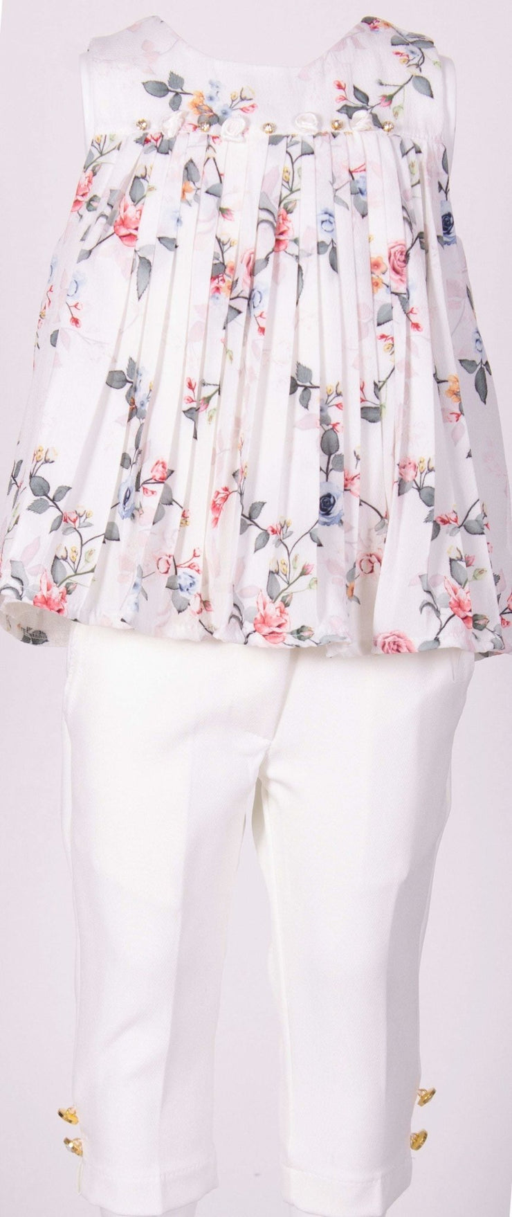 White Capri Pants Set - Elma's Clothing